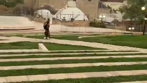 Bagpipes during Muslim call to prayer