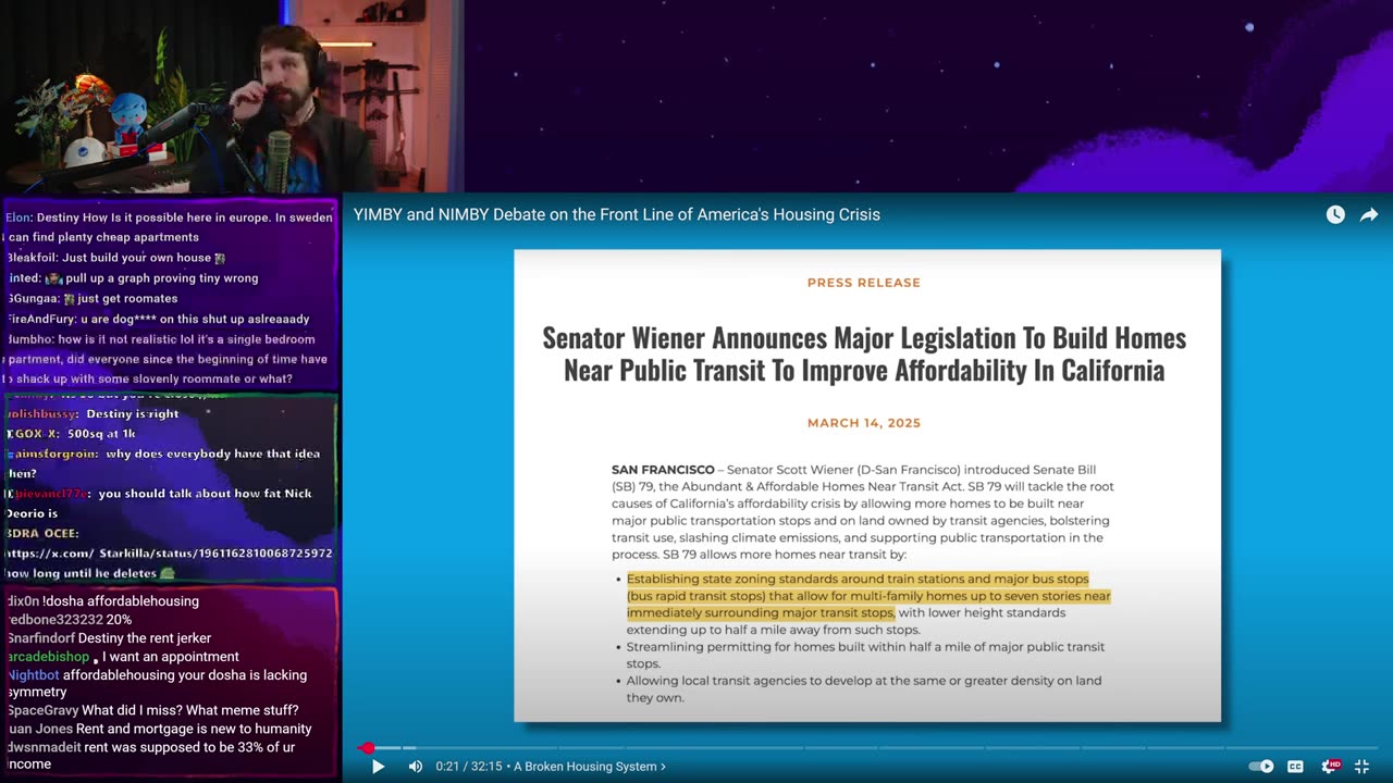 [Mirror] Destiny YouTube Stream