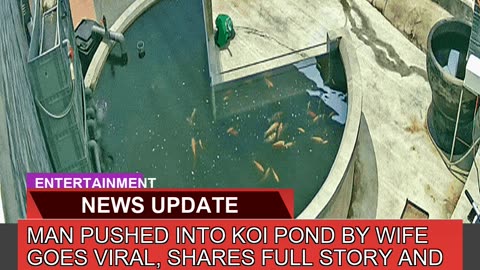Man Pushed Into Koi Pond by Wife Goes Viral Share