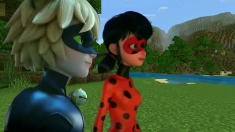 Miraculous Minecraft - Ladybug Catnoir join a new world for first time