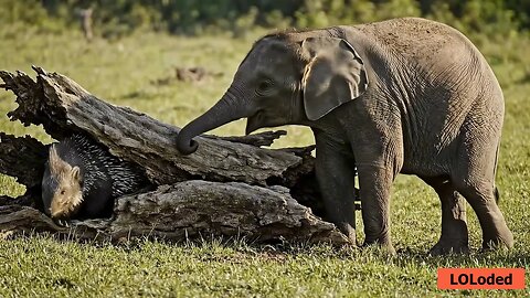Epic Wildlife Clash: Fearless Porcupine Battles Giant Elephant to Protect Its Baby! 🦔🐘🔥