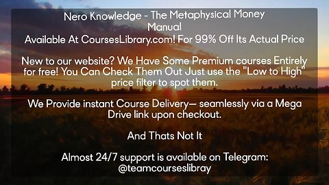 Nero Knowledge - The Metaphysical Money Manual(CoursesLibrary.com)