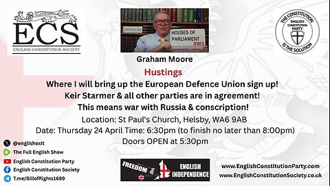 Hustings 24 04 2025 - Please come England needs you