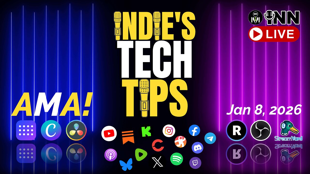 Substack Age Verification - Rumble Subscriptions - Multistreaming - Indie's Tech Tips LIVE! 01-08-26