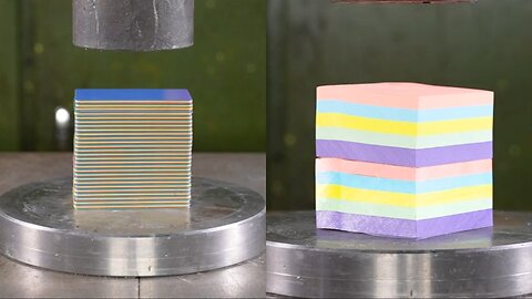 #Papers_explode_when_compressed_with_a_hydraulic_piston_ASMR🔥💀💀