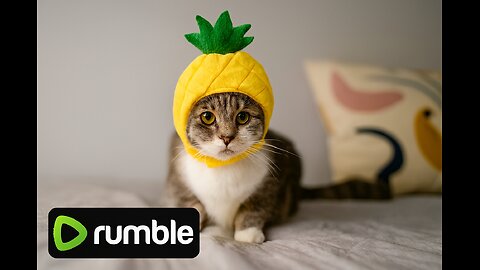 Cat Wears Pineapple Hat
