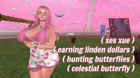 How to make money in Second Life by Hunting Butterflies with Celestial Butterfly LIVE!