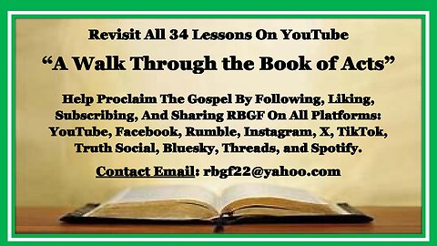 A Walk Through The Book Of Acts
