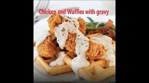 Dehydrated Chicken and Waffles with Gravy
