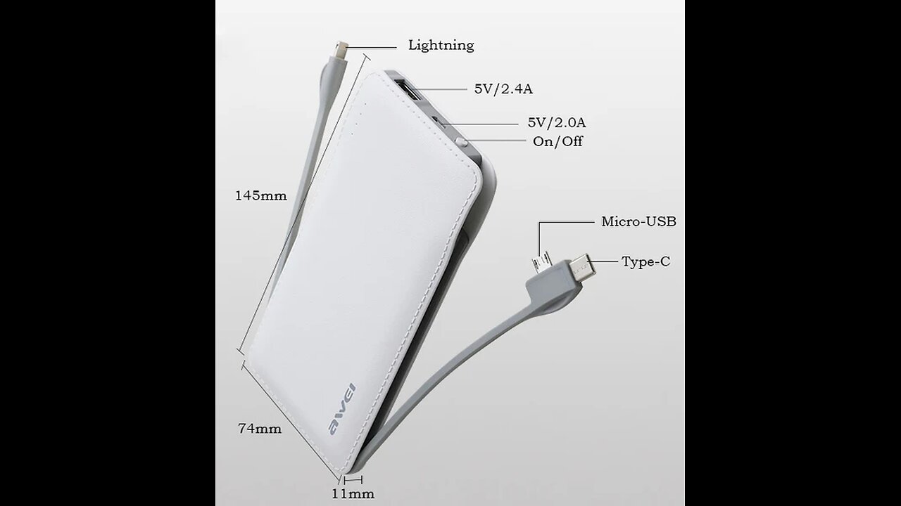 Power Bank That Hides Charging Cables - Bring One and Charge All