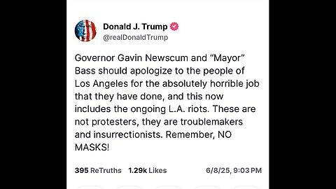Gavin Newsom says that the ILLEGALS RIOTING in the streets are,