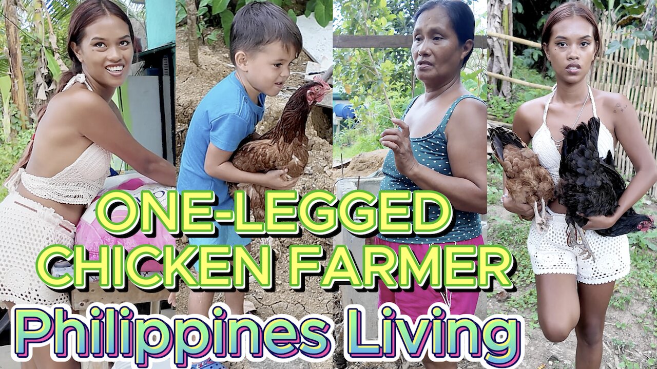 🇵🇭 Beautiful Filipina ONE-LEGGED Chicken Farmer Tiny House OFF GRID ISLAND FAMILY PHILIPPINES LIVING