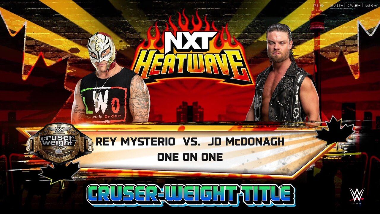 WWE 2k25 Rey Mysterio(c) vs JD Mcdonagh CruserWeight Title