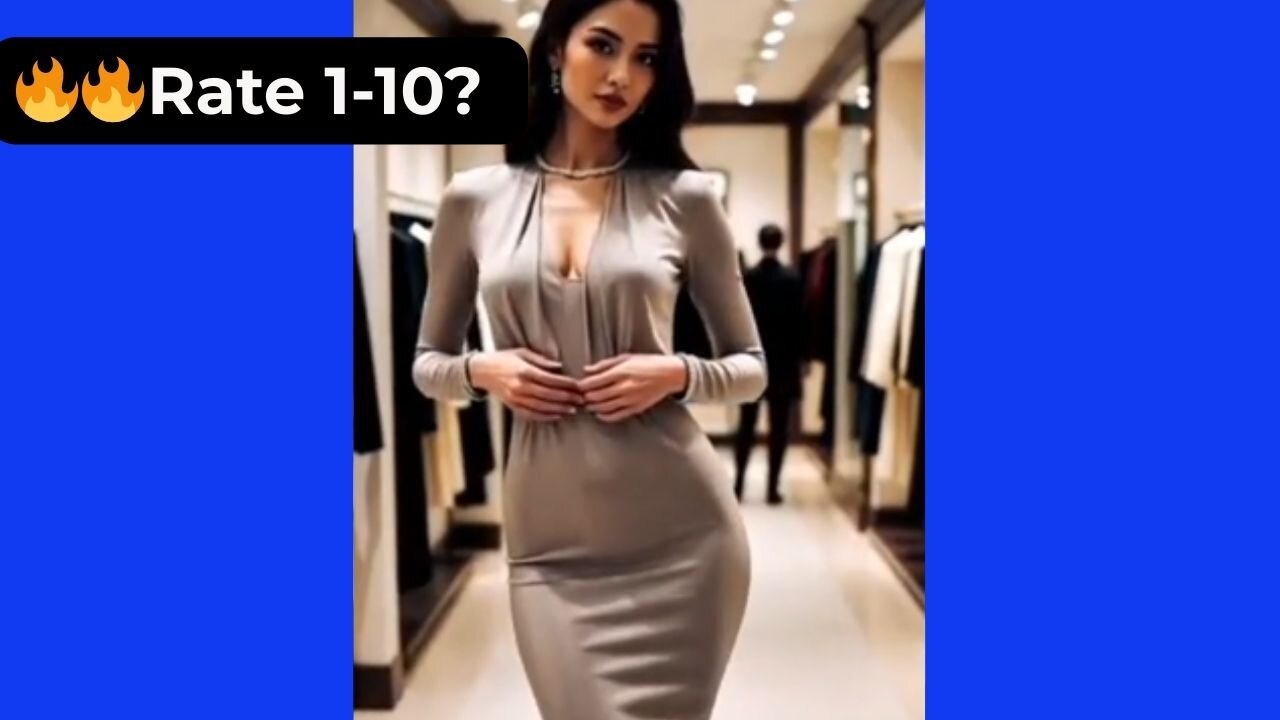 🔥 Rate This Plain Grey Daytime/Office Dress 1-10? | Supermodel Chic 4K