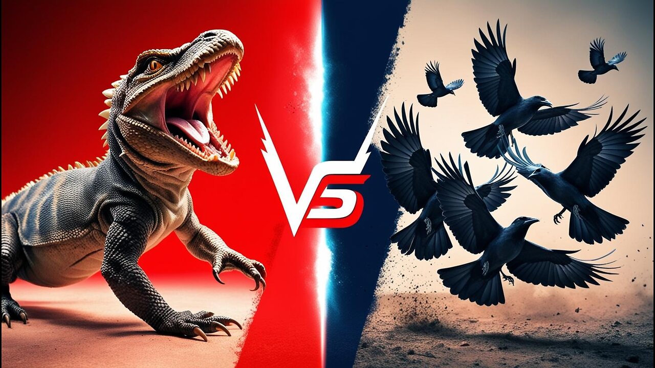 "Komodo Dragon vs. Dozens of Crows – Who Wins This Savage Standoff?"