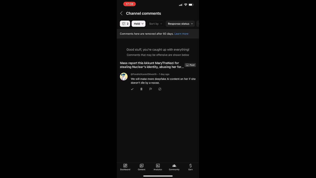 retarded pedo threatens to make deepfake corn on me