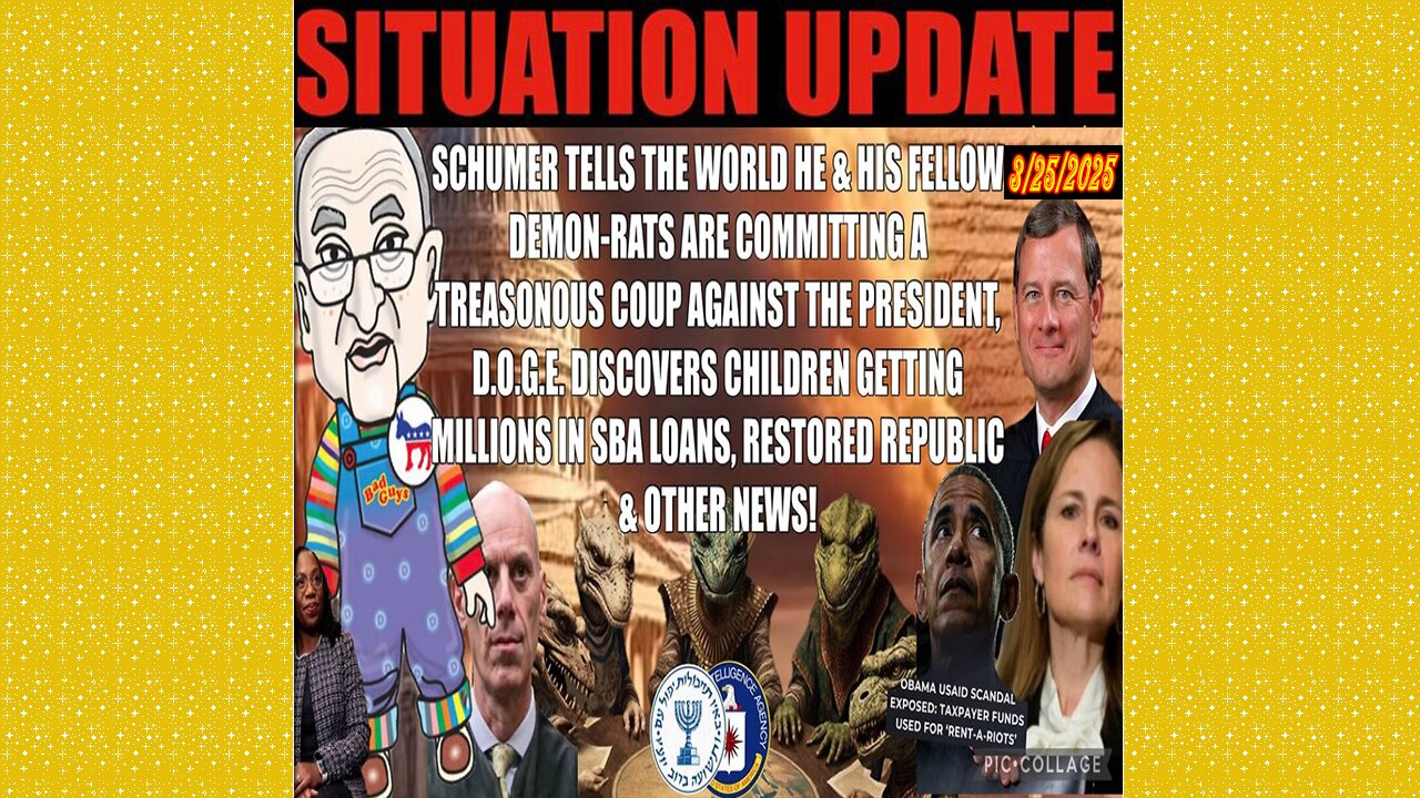 SITUATION UPDATE 3/25/25 - Schumer Admits To Judicial Coup, DOGE Finds SBA Fraud, Obama Rent-A-Riots