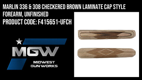 Marlin 336 & 308 Checkered Brown Laminate Cap Style Forearm, Unfinished - F415651-UFCH