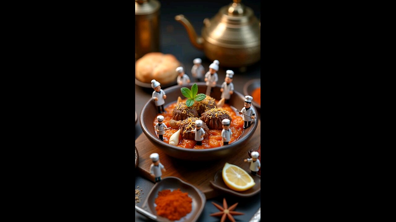 miniatures cooking food