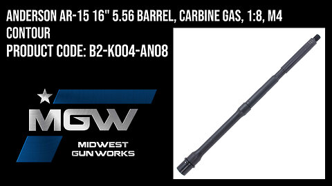 Anderson AR-15 16" 5.56 Barrel, Carbine Gas, 1:8, M4 Contour - B2-K004-AN08