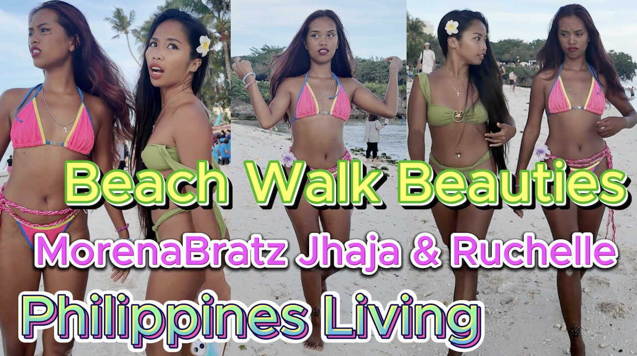 🇵🇭 Filipina Island Morena Beach Bikini Beauty Models Walking & Massage! Off Grid Living Philippines