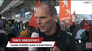 Varoufakis, Thunberg & Albanese Join Dock Workers' Protest In Genoa To Protest About Gaza