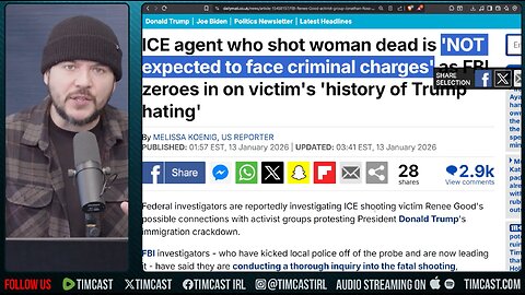 Ice Agent That KILLED Renee Good To Face NO CRIMINAL CHARGES | Tim Pool