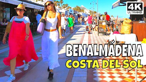 Spain Costa del Sol Benalmadena Walk [4K 60FPS] Tourist Season