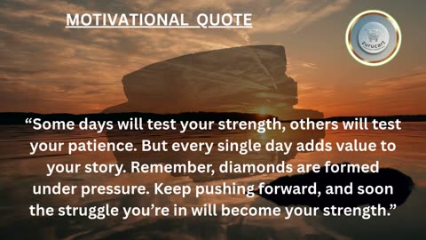 Quote For The Day: Pressure creates diamonds. Keep shining through it 💎
