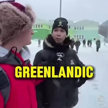 A Greenlandic youth talks with Nick the MAGA man