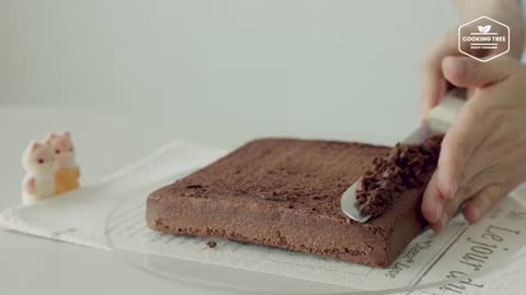 보들보들 머랭 구름 클라우드 티라미수 큐브 케이크 만들기 - Cloud Meringue Tiramisu Cube Cake Recipe - Cooking tree