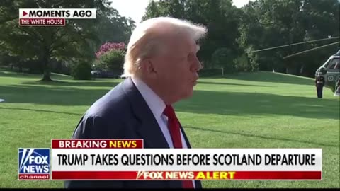 TRUMP BEFORE HIS DEPARTURE TO SCOTLAND