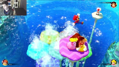 Mario Party Superstars Mushroom Mix-Up Minigame Gameplay Session #4 - Mario VS Peach On Master Level