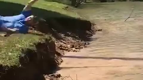 Swing funny clip, funny video, comedy scene, river-side video,