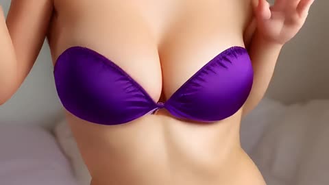 gorgeous european in purple bed