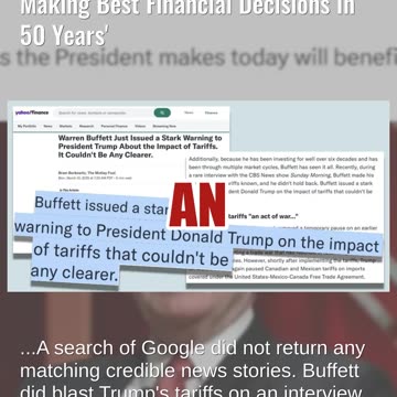 Fact Check: NO Evidence Buffett Said 'President Trump Making Best Financial Decisions In 50 Years'