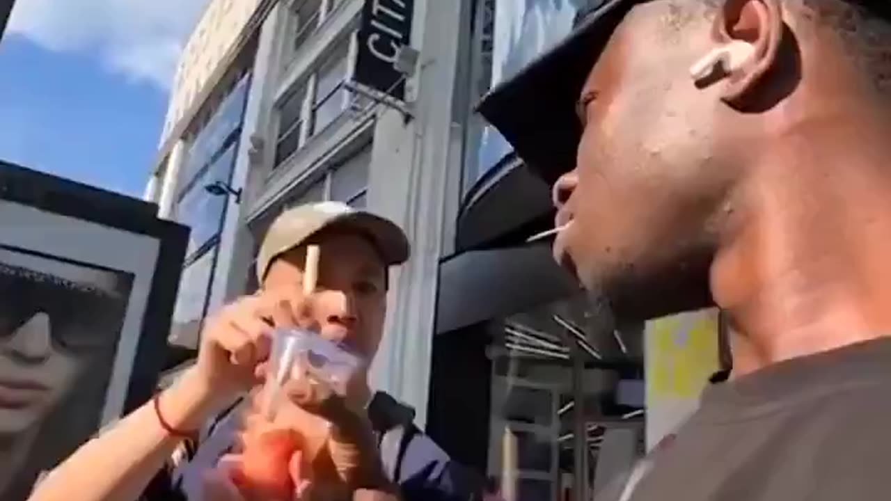 This black man terrorizes and steals drinks from tourists in Paris