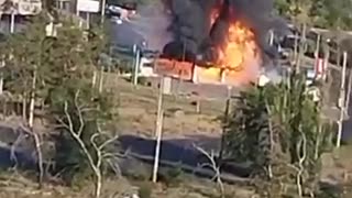 🔥👀 Occupied Severodonetsk, Luhansk region, strike on gas stations!