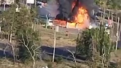 🔥👀 Occupied Severodonetsk, Luhansk region, strike on gas stations!