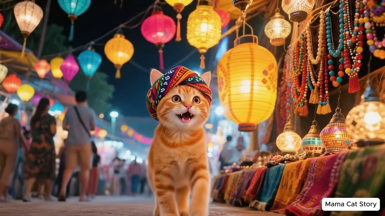 Ginger Kitten Drops Watermelon on Buffalo's Head! Mama Cat to the Rescue!