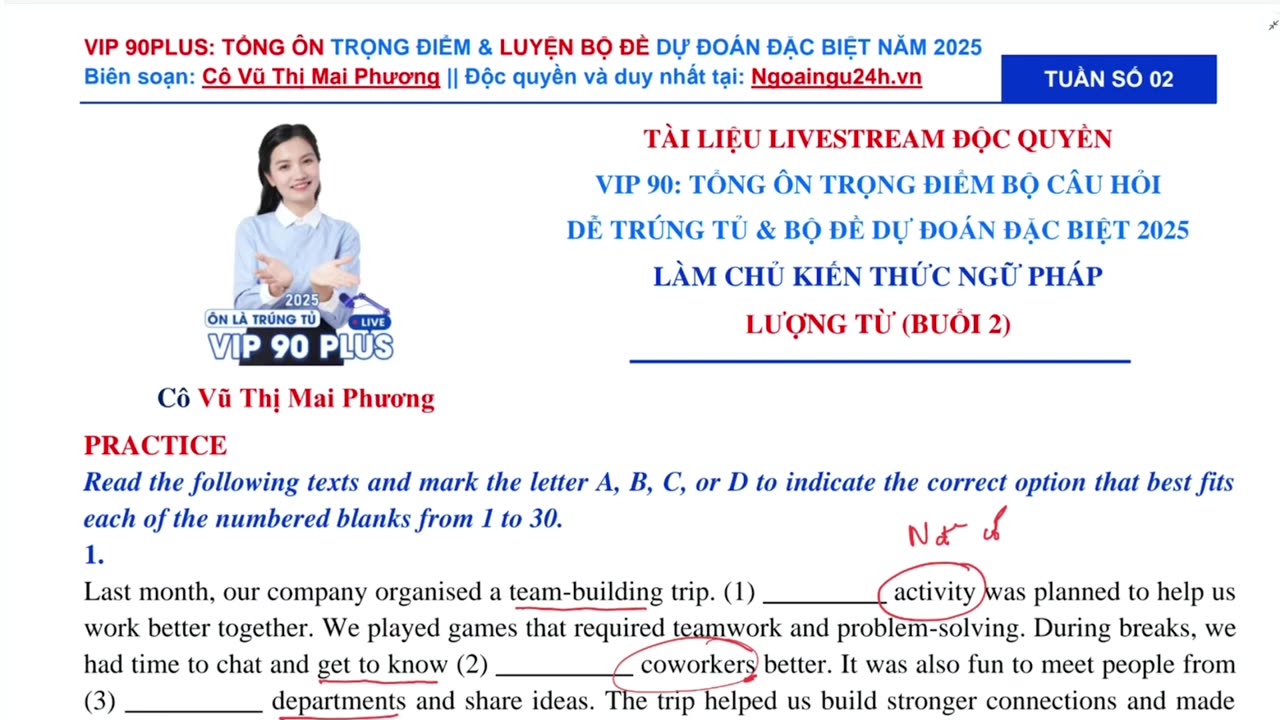Làm chủ kiến thức Ngữ pháp Lượng từ Buổi 2