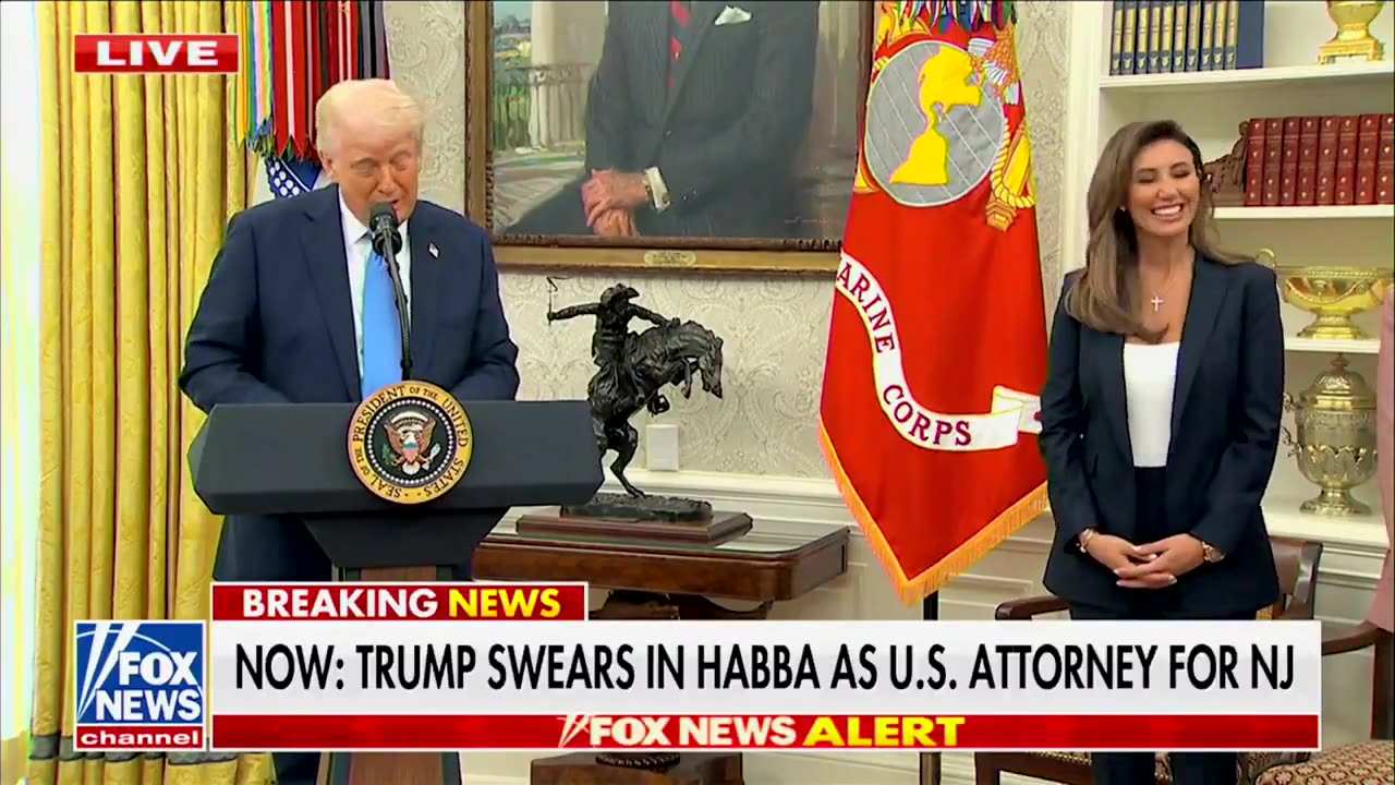 Trump introduces Alina Habba before her swearing in as U.S. Attorney for New Jersey