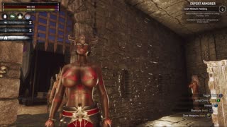 Conan Exiles beginners guide leveling up thralls and hunting Busty Boobs Breast Expansion huge tits