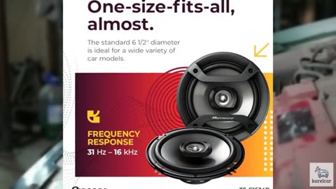 Pioneer F-Series TS-F1634R 6.5” 2-Way Speakers (Pair) – 200W Max, Balanced Sound
