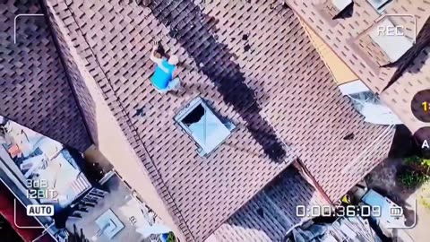 Russian army dropped a bomb on a civilian fixing his roof.