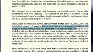 VP of the EC: Estonian Kaja Kallas backstory to WW2