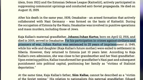 VP of the EC: Estonian Kaja Kallas backstory to WW2
