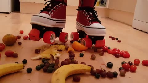 Crushing Squishy Thing with Roller Skates
