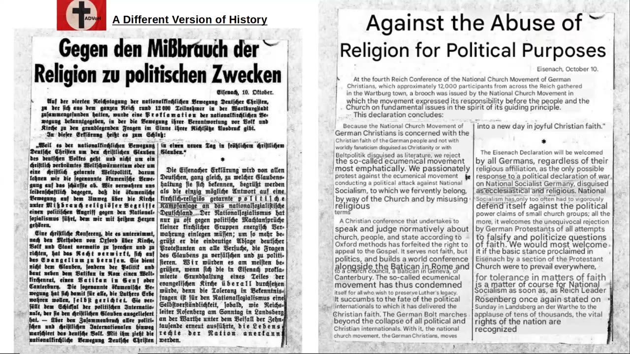 1937 - 4th Reich German Christian Conference - against abuse of religion for political purposes