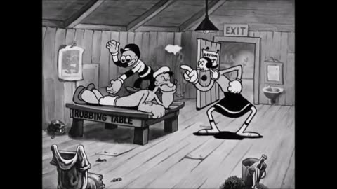 Popeye: Let's you and him fight (1934) Spanking